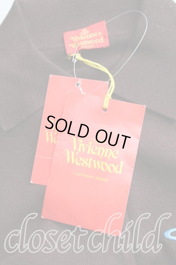 画像3: ヴィヴィアンウエストウッド 中古 / カラーオーブ刺繍ポロニット S 茶  H-25-10-19-052-to-OD-ZH (3)