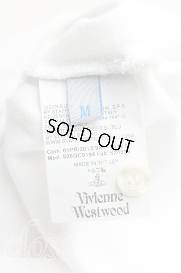 画像4: ヴィヴィアンウエストウッド MAN 中古 / カラーオーブ刺繍ポロシャツ M 白  H-25-10-19-055-to-OD-ZH (4)