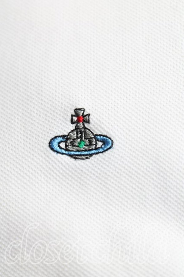 画像6: ヴィヴィアンウエストウッド MAN 中古 / カラーオーブ刺繍ポロシャツ M 白  H-25-10-19-055-to-OD-ZH (6)