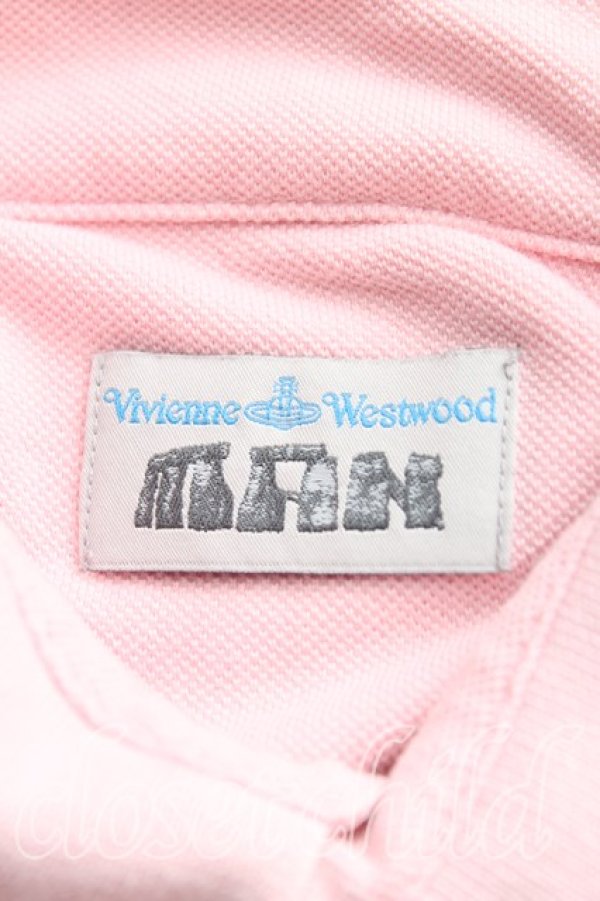 画像3: ヴィヴィアンウエストウッド MAN 中古 / アングロフィリア刺繍ポロシャツ M ピンク  H-25-10-19-058-to-OD-ZH (3)