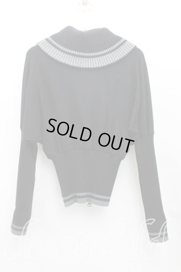 画像2: ヴィヴィアンウエストウッド 中古 / リブジップアップトップス 1（7号相当） 黒  H-25-10-19-062-to-OD-ZH (2)