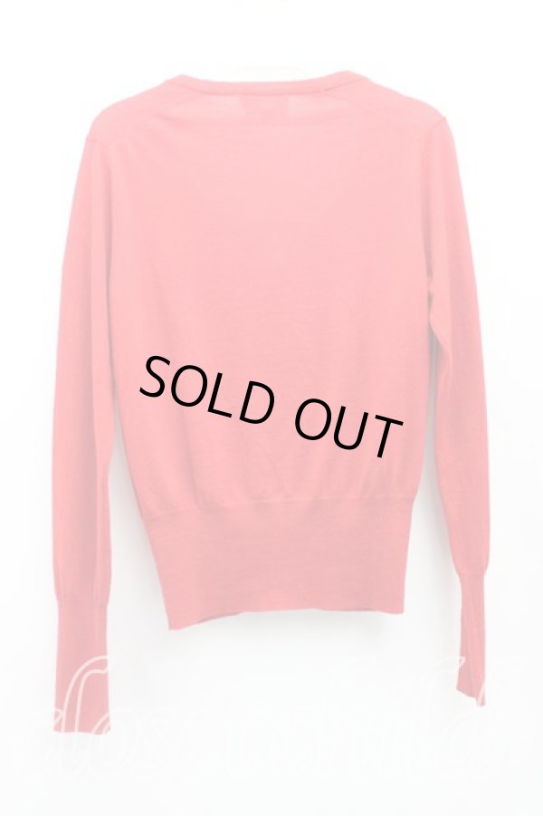 画像2: ヴィヴィアンウエストウッド 中古 / エッセンシャルオーブ刺繍カーディガン 2(9号相当) 赤  H-25-10-19-066-to-IN-ZH (2)