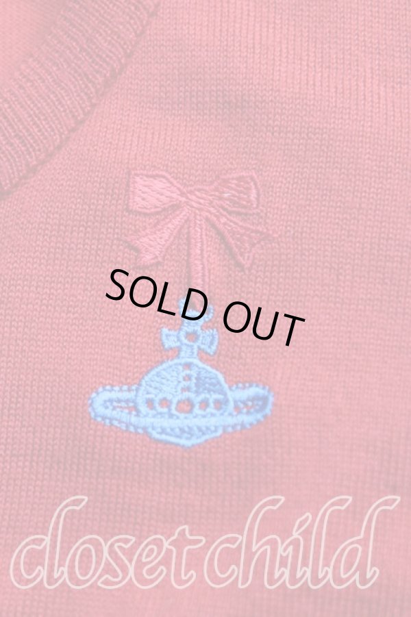 画像7: ヴィヴィアンウエストウッド 中古 / エッセンシャルオーブ刺繍カーディガン 2(9号相当) 赤  H-25-10-19-066-to-IN-ZH (7)