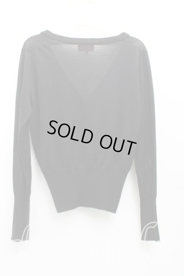 画像2: ヴィヴィアンウエストウッド 中古 / エッセンシャルオーブ刺繍カーディガン 1(7号相当) 黒  H-25-10-19-067-to-IN-ZH (2)