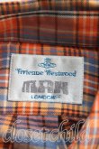 画像3: ヴィヴィアンウエストウッド MAN 中古 / タータンチェックネルシャツ IV(メンズXL相当） オレンジ  H-25-10-19-008-bl-OD-ZH (3)