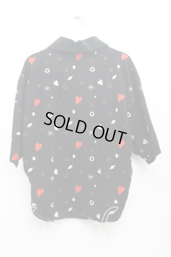 画像2: ヴィヴィアンウエストウッド 中古 / ハート&アスタリスク刺繍ポロ 00(ワンサイズ) 黒  H-25-10-19-069-to-IN-ZH (2)