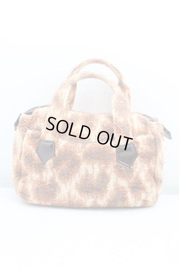 画像2: ヴィヴィアンウエストウッド 中古 / レオパードパイル地ハンドバッグ  茶  H-25-10-19-073-ba-IN-ZH (2)