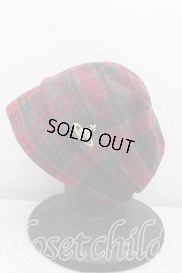 画像2: ヴィヴィアンウエストウッド 中古 / タータンチェッククロッシェ  赤  H-25-10-19-078-ha-IN-ZH (2)