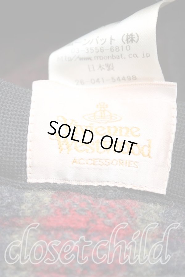 画像4: ヴィヴィアンウエストウッド 中古 / タータンチェッククロッシェ  赤  H-25-10-19-078-ha-IN-ZH (4)