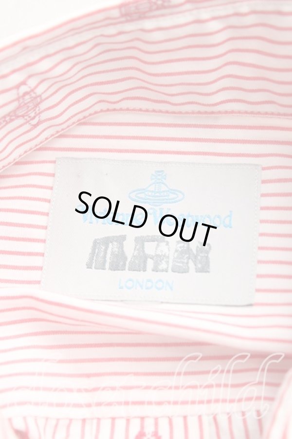 画像3: ヴィヴィアンウエストウッド MAN 中古 / オーブ総柄シャツ  赤  H-25-10-19-009-bl-OD-ZH (3)