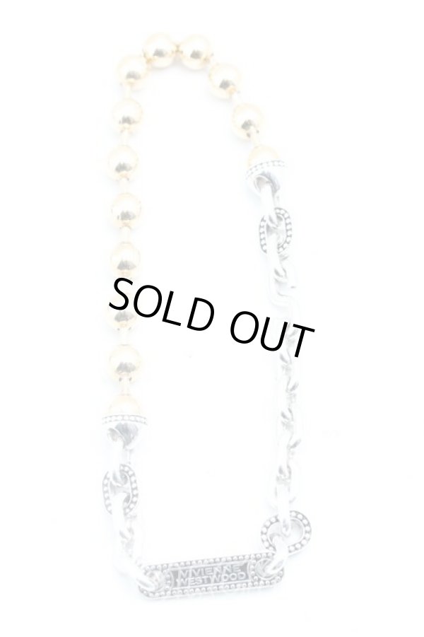 画像2: ヴィヴィアンウエストウッド 中古 / ビーズ&チェーン チョーカー  シルバー×ゴールド  H-25-10-19-080-nl-IN-ZH (2)