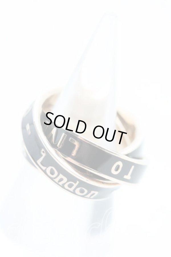 画像2: ヴィヴィアンウエストウッド 中古 / T.F.T.Lリング XS(5号相当) 黒×ゴールド  H-25-10-19-084-rg-IN-ZH (2)