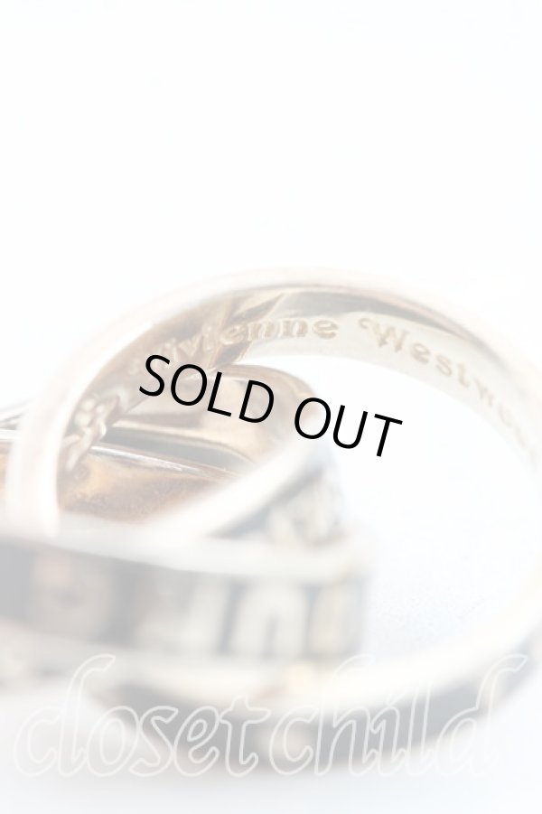 画像4: ヴィヴィアンウエストウッド 中古 / T.F.T.Lリング XS(5号相当) 黒×ゴールド  H-25-10-19-084-rg-IN-ZH (4)