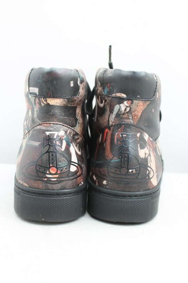 画像4: ヴィヴィアンウエストウッド 中古 / ブリューゲルスニーカー 37（23.5cm相当） 黒  H-25-10-19-086-sh-OD-ZH (4)