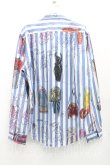 画像2: ヴィヴィアンウエストウッド MAN 中古 / LINE UPプリントクラシックシャツ 48（メンズL相当） 青  H-25-10-19-010-bl-OD-ZH (2)