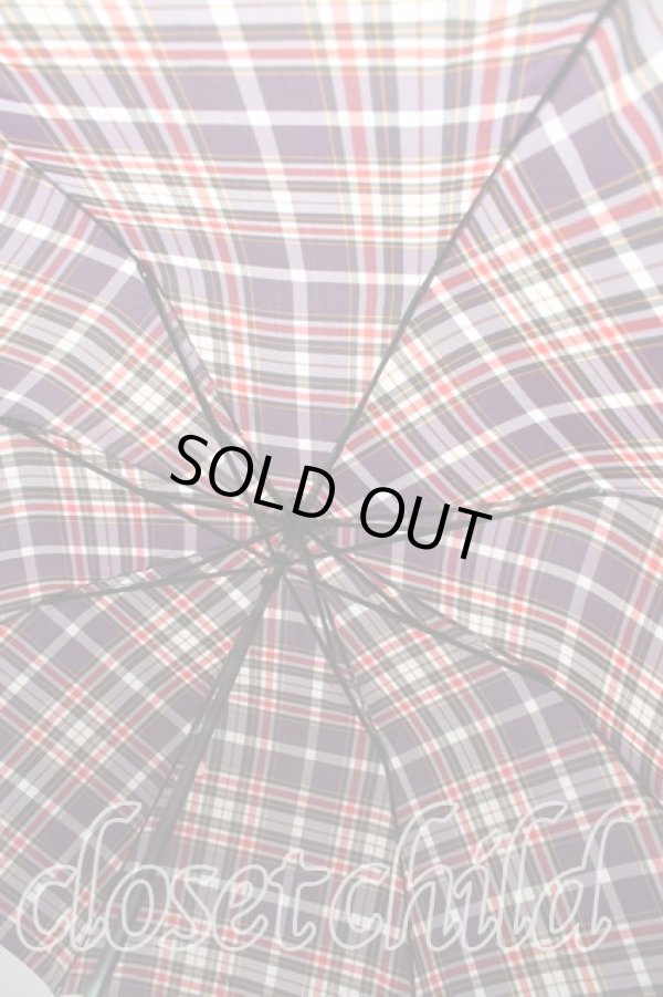 画像2: ヴィヴィアンウエストウッド 中古 / タータンチェック折リ畳ミ傘  紫  H-25-10-19-101-gd-OD-ZH (2)