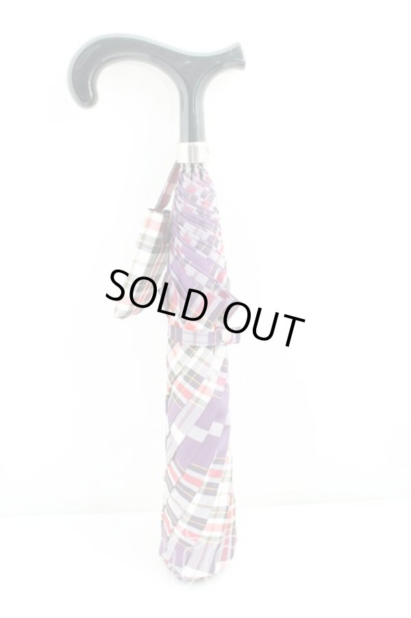 画像3: ヴィヴィアンウエストウッド 中古 / タータンチェック折リ畳ミ傘  紫  H-25-10-19-101-gd-OD-ZH (3)