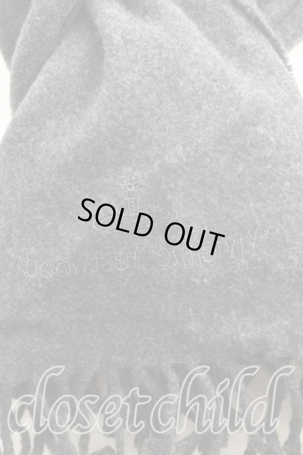 画像2: ヴィヴィアンウエストウッド 中古 / ロゴ刺繍ウールマフラー  灰  H-25-10-19-102-gd-IN-ZH (2)