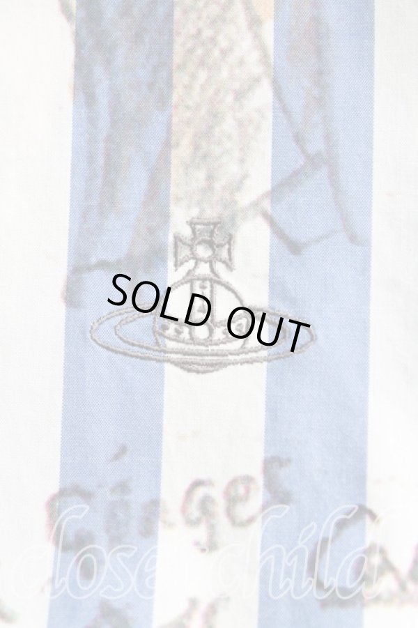 画像5: ヴィヴィアンウエストウッド MAN 中古 / LINE UPプリントクラシックシャツ 48（メンズL相当） 青  H-25-10-19-010-bl-OD-ZH (5)