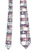 画像2: ヴィヴィアンウエストウッド MAN 中古 / カラーオーブpt総柄ナロータイ  白ｘ黒ｘピンク  H-25-10-19-104-gd-OD-ZH (2)