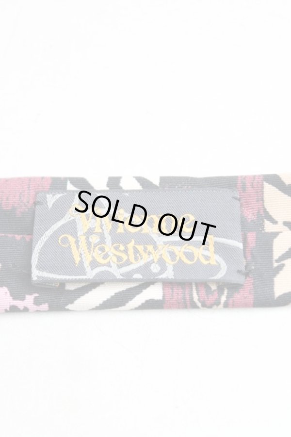 画像3: ヴィヴィアンウエストウッド MAN 中古 / カラーオーブpt総柄ナロータイ  白ｘ黒ｘピンク  H-25-10-19-104-gd-OD-ZH (3)