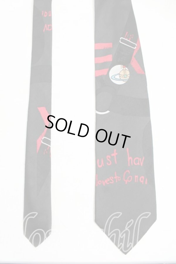 画像2: ヴィヴィアンウエストウッド MAN 中古 / ARネクタイ  黒  H-25-10-19-108-gd-OD-ZH (2)