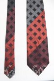 画像2: ヴィヴィアンウエストウッド MAN 中古 / スクエアチェックネクタイ  灰ｘオレンジｘボルドー  H-25-10-19-110-gd-OD-ZH (2)