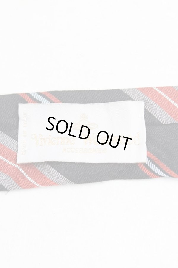 画像3: ヴィヴィアンウエストウッド MAN 中古 / レジメンタルオーブピンネクタイ  黒ｘ赤  H-25-10-19-119-gd-OD-ZH (3)