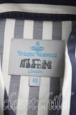 画像3: ヴィヴィアンウエストウッド MAN 中古 / ストライプWポケットシャツ 48（メンズL相当） 紺ｘ白  H-25-10-19-012-bl-OD-ZH (3)