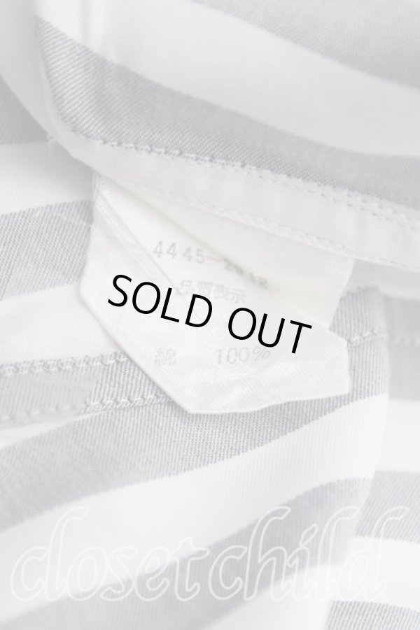 画像4: ヴィヴィアンウエストウッド MAN 中古 / ストライプWポケットシャツ 48（メンズL相当） 紺ｘ白  H-25-10-19-012-bl-OD-ZH (4)