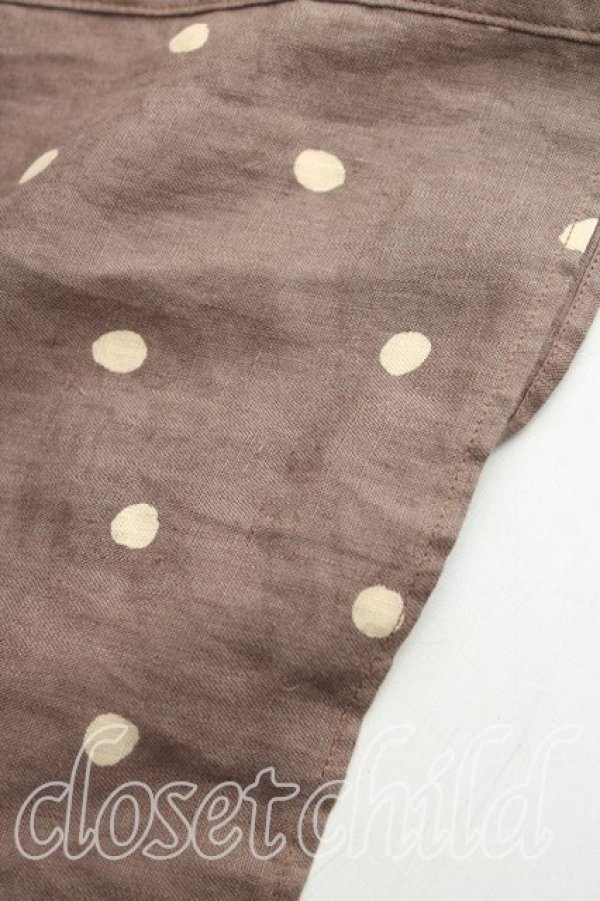 画像5: ヴィヴィアンウエストウッド MAN 中古 / T.F.T.Lスカルペイズリー切替開襟シャツ 44（メンズS相当） 茶  H-25-10-19-013-bl-OD-ZH (5)