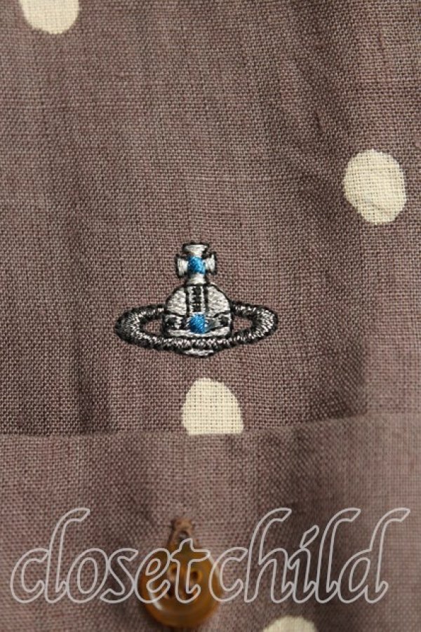 画像6: ヴィヴィアンウエストウッド MAN 中古 / T.F.T.Lスカルペイズリー切替開襟シャツ 44（メンズS相当） 茶  H-25-10-19-013-bl-OD-ZH (6)