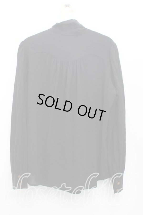 画像2: ヴィヴィアンウエストウッド 中古 / フロントフリルシフォンシャツ 3（11号相当） 黒  H-25-10-19-017-bl-OD-ZH (2)