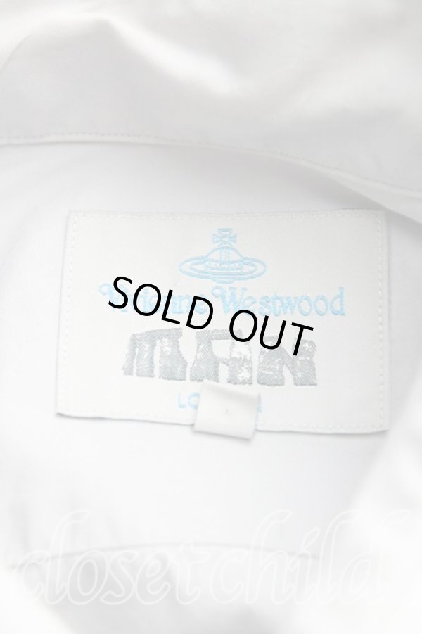 画像3: ヴィヴィアンウエストウッド MAN 中古 / カラーオーブ刺繍高襟カフスシャツ 48（メンズL相当） 灰  H-25-10-19-018-bl-OD-ZH (3)