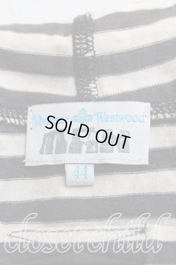 画像3: ヴィヴィアンウエストウッド MAN 中古 / ボーダーフーディカットソーパーカー 44(メンズS相当) 灰×黒  H-25-10-26-023-to-IN-ZH (3)