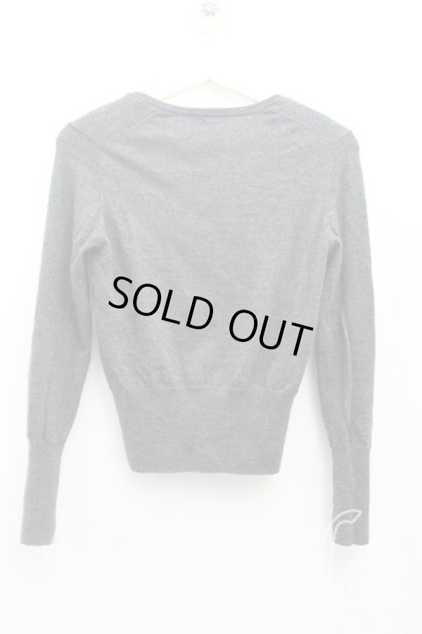 画像2: ヴィヴィアンウエストウッド 中古 / 単色オーブ刺繍カーディガン 2（9号相当） 灰  H-25-10-26-024-to-OD-ZH (2)