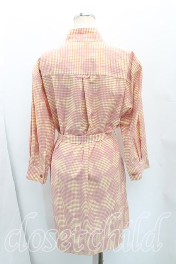 画像2: ヴィヴィアンウエストウッド 中古 / 総柄シャツワンピース 40(9号相当) ピンク×オレンジ  H-25-10-26-003-op-IN-ZH (2)
