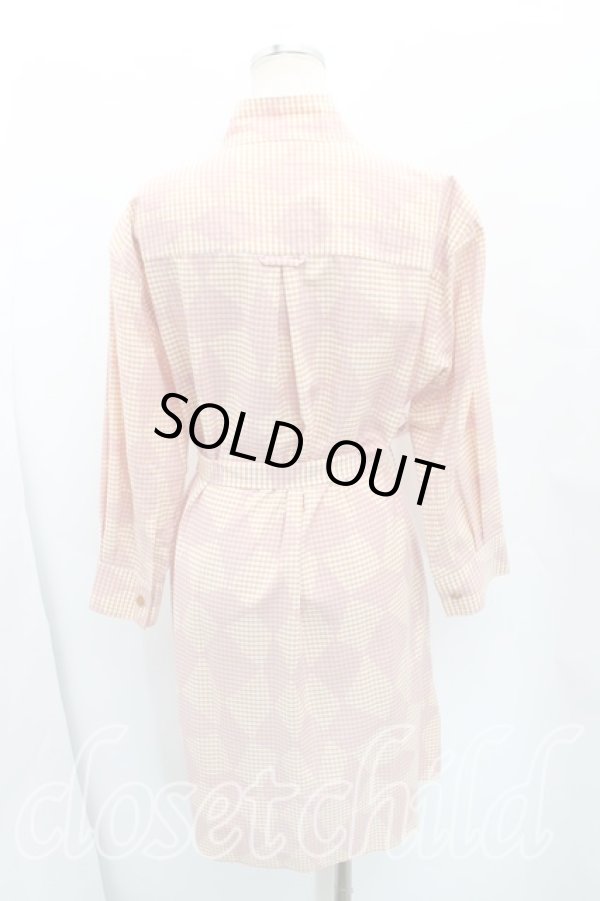 画像2: ヴィヴィアンウエストウッド 中古 / 総柄シャツワンピース 40(9号相当) ピンク×オレンジ  H-25-10-26-003-op-IN-ZH (2)