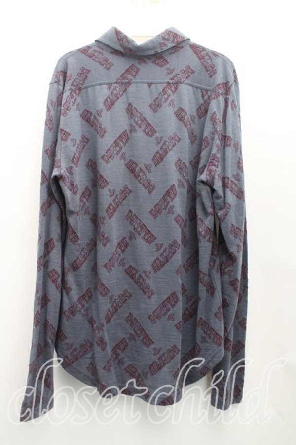 画像2: ヴィヴィアンウエストウッド MAN 中古 / ロゴ総柄ポロカットソー XL 灰  H-25-10-26-026-to-OD-ZH (2)