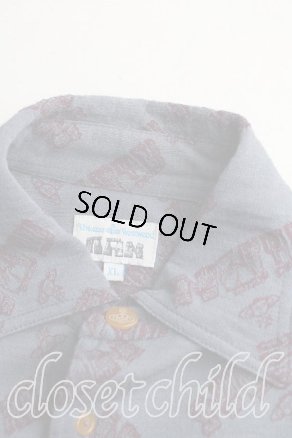 画像5: ヴィヴィアンウエストウッド MAN 中古 / ロゴ総柄ポロカットソー XL 灰  H-25-10-26-026-to-OD-ZH (5)