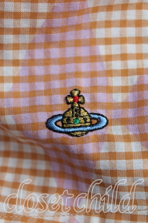 画像6: ヴィヴィアンウエストウッド 中古 / 総柄シャツワンピース 40(9号相当) ピンク×オレンジ  H-25-10-26-003-op-IN-ZH (6)