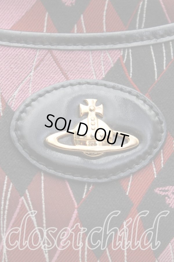 画像6: ヴィヴィアンウエストウッド 中古 / アーガイルヤスミンバッグ  赤×黒  H-25-10-26-034-ba-IN-ZH (6)