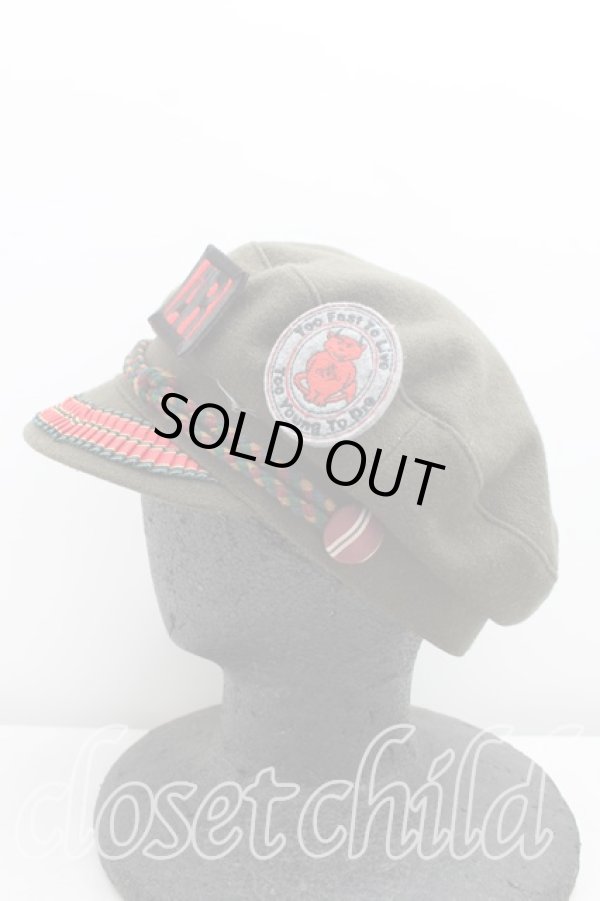 画像2: ヴィヴィアンウエストウッド 中古 / マルチワッペンピンキャスケット  カーキ  H-25-10-26-040-ha-IN-ZH (2)