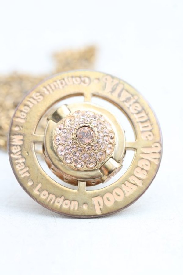 画像3: ヴィヴィアンウエストウッド 中古 / ペイブ3Dスモールオーブネックレス  ゴールド×ピンク  H-25-10-26-044-nl-IN-ZH (3)