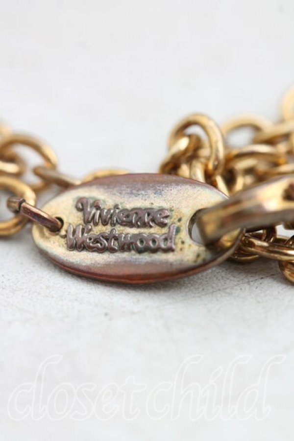 画像4: ヴィヴィアンウエストウッド 中古 / ペイブ3Dスモールオーブネックレス  ゴールド×ピンク  H-25-10-26-044-nl-IN-ZH (4)