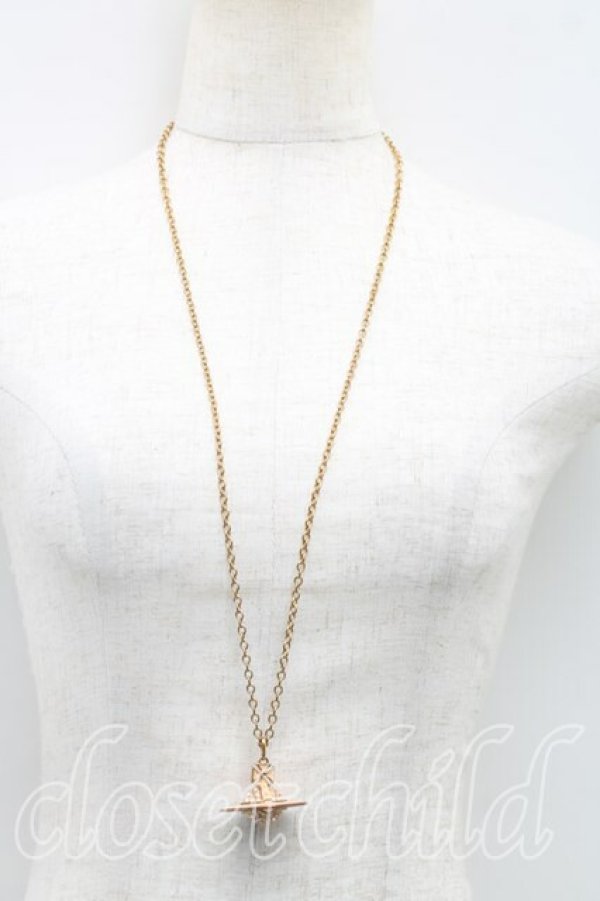 画像6: ヴィヴィアンウエストウッド 中古 / ペイブ3Dスモールオーブネックレス  ゴールド×ピンク  H-25-10-26-044-nl-IN-ZH (6)