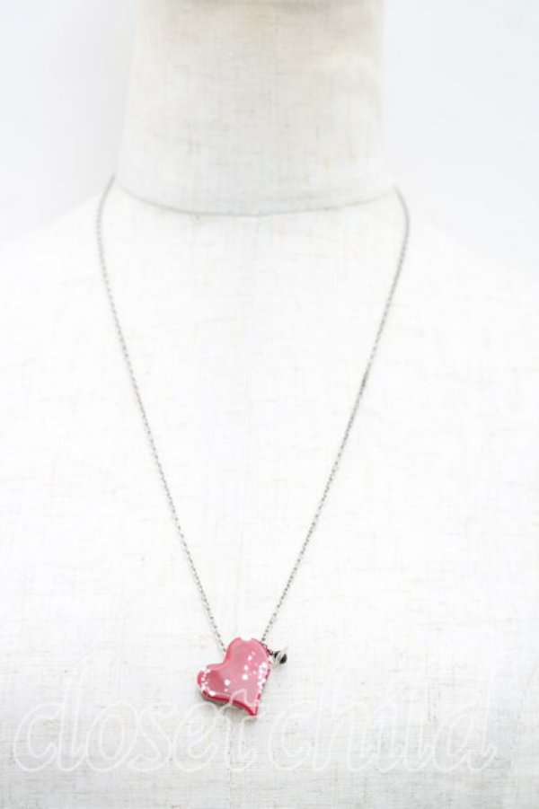 画像5: ヴィヴィアンウエストウッド 中古 / SLICED HEARTネックレス  赤x黒  H-25-10-26-045-nl-OD-ZH (5)