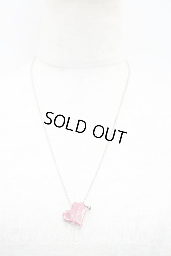 画像5: ヴィヴィアンウエストウッド 中古 / SLICED HEARTネックレス  赤ｘ黒  H-25-10-26-045-nl-OD-ZH (5)