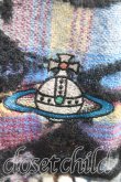 画像2: ヴィヴィアンウエストウッド 中古 / オーブ刺繍チェックマフラー  黒x青  H-25-10-26-053-gd-OD-ZH (2)