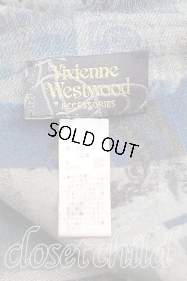 画像2: ヴィヴィアンウエストウッド 中古 / マネー柄ストール  灰  H-25-10-26-059-gd-OD-ZH (2)